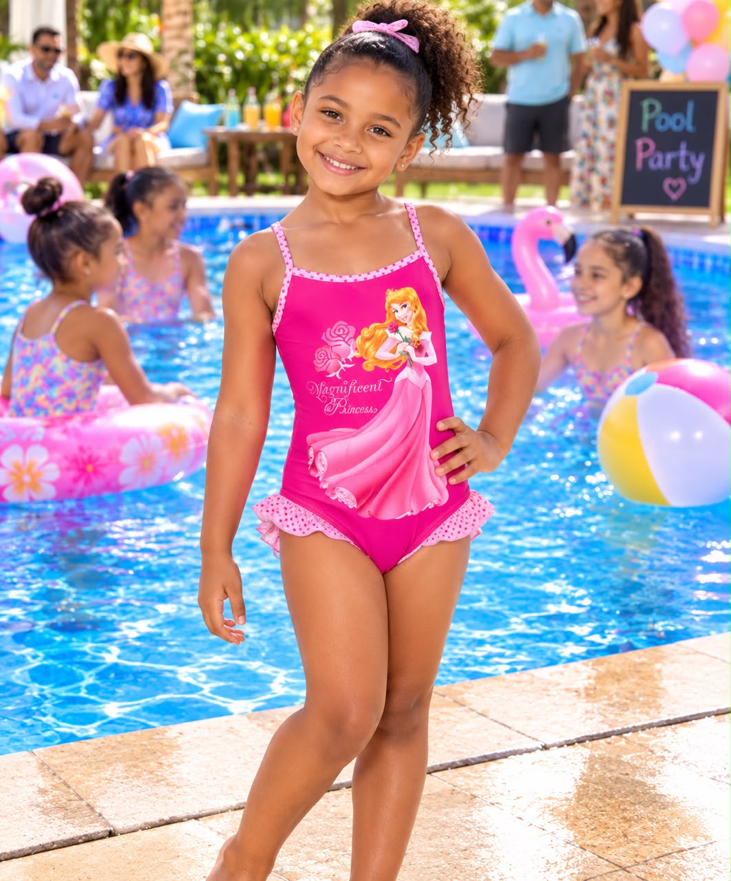 Pink Princess One-Piece Swimsuit