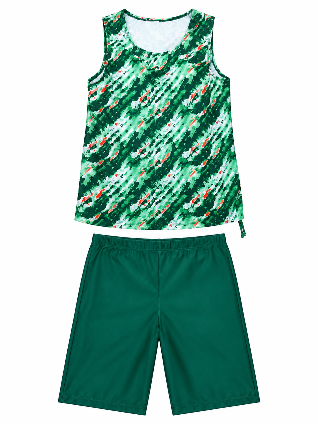 Emerald Wave Tankini & Long Shorts Set gallery image