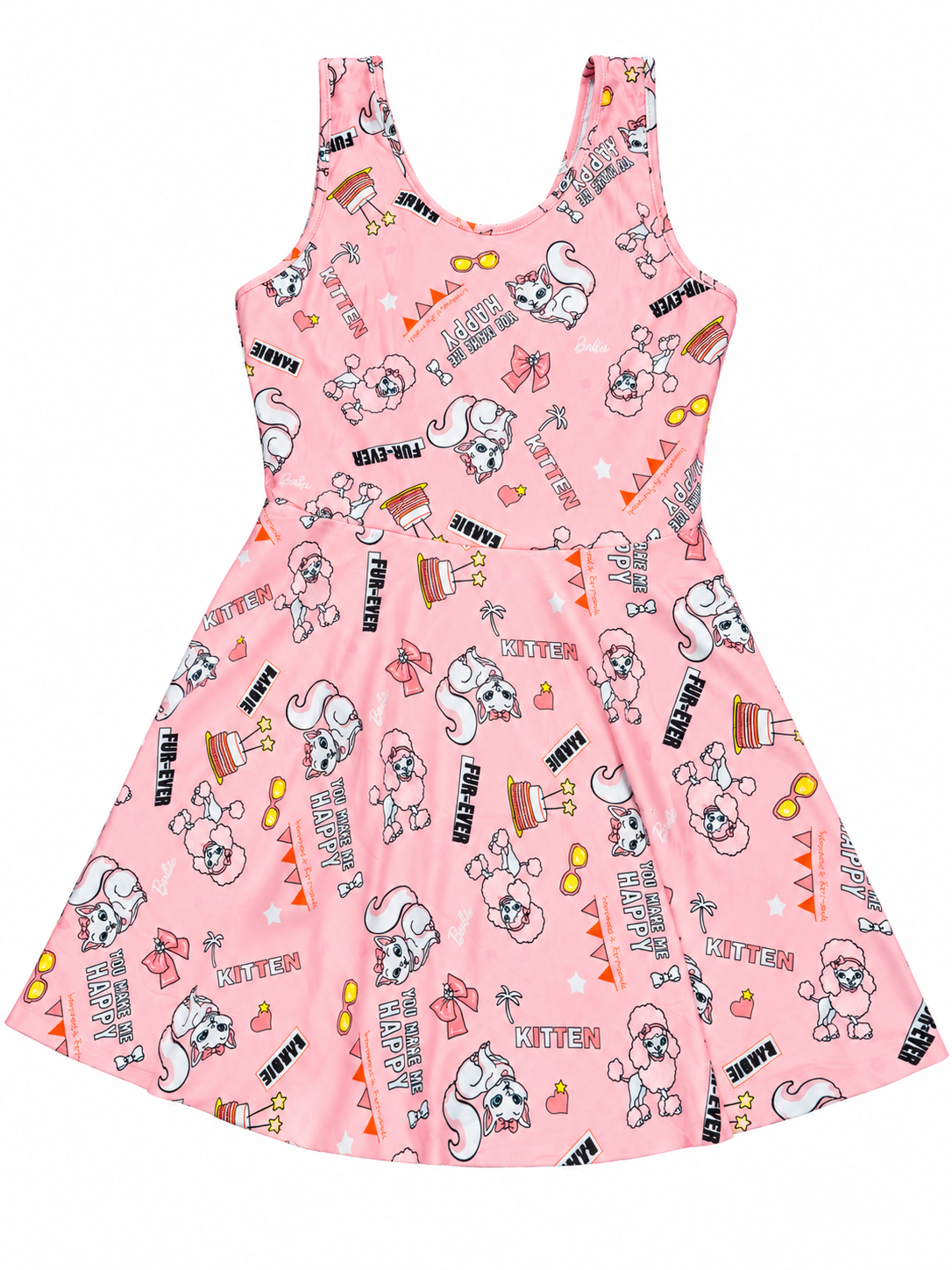 Pink Kitten & Poodle Swim Dress with Shorts