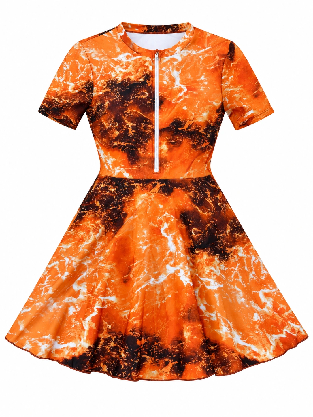 Two Piece  Ocean Marble Swim Dress & Shorts Set gallery image