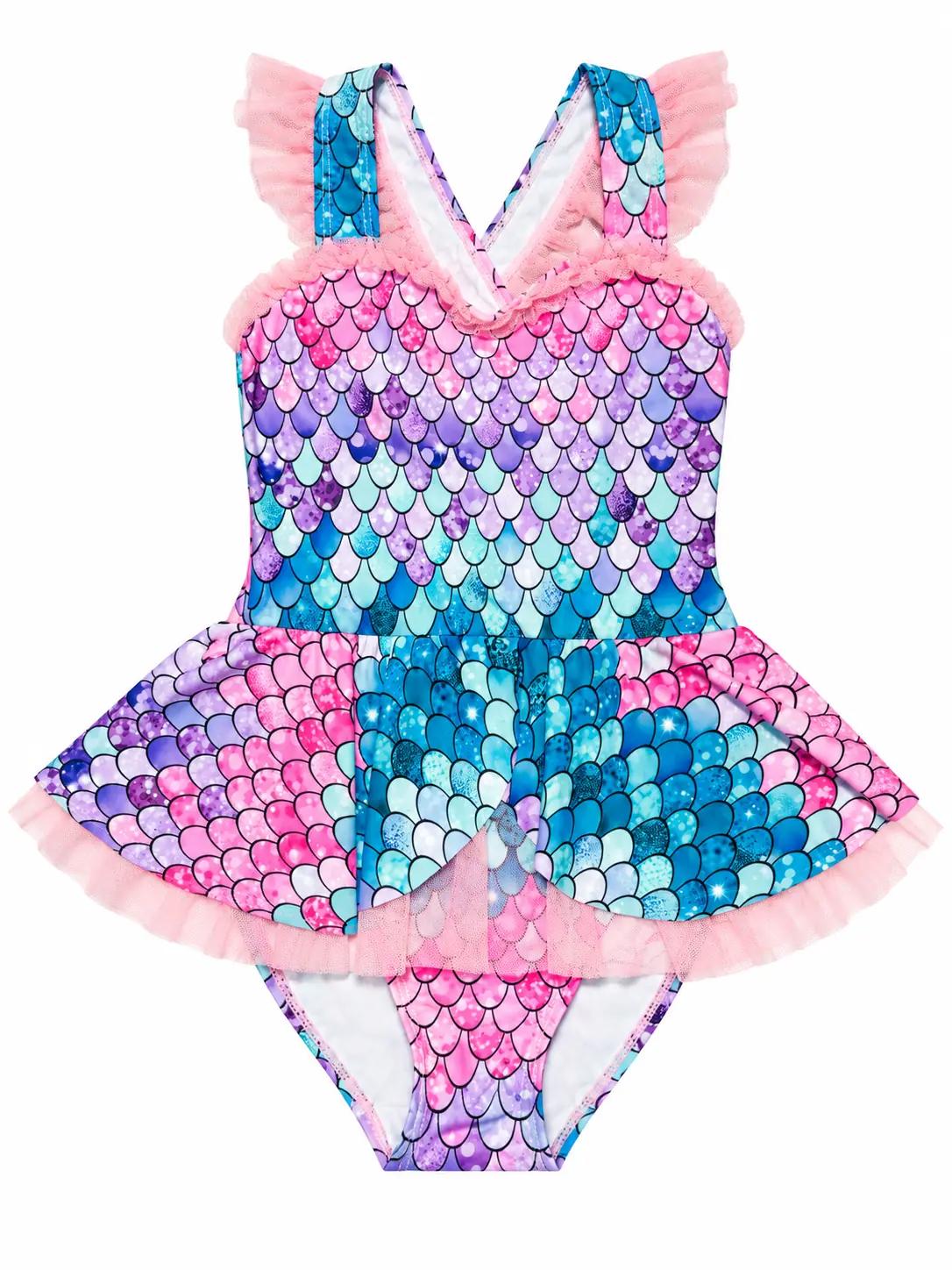 Girls’ Mermaid Magic Ruffle Swim Dress